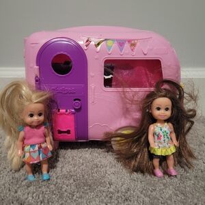 Barbie Chelsea Dolls With Camper & Accessories